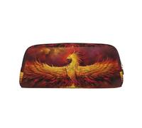 DNBCLEZK Fantasy Phoenix Customizable Leather Zipper Pencil Case, Full-Print Design School and Office Stationery Holder (Personalized Pattern)