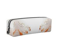 DNBCLEZK Fish Carps with Spots Cute Leather Pencil Case,Premium Smooth Zipper Durable Metal Puller,Full-Print Designer Stationery Organizer for School Office