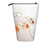 DNBCLEZK Fish Carps with Spots Expandable Pencil Case,Oxford-Fabric Telescopic Pencil Pouch with Zipper, Portable Multifunctional Stationery Bag