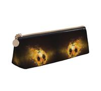 DNBCLEZK Football Soccer Cute Leather Triangular Pencil Case,Premium Smooth Zipper Durable Metal Puller,Full-Print Designer Stationery Organizer for School Office