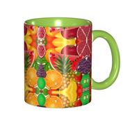 DNBCLEZK Fresh Fruits Pineapple Double Color Full Wrap Design Ceramic Mug,Coffee Cup with Smooth Gloss Finish, Heat-Resistant Safe, Ideal for Home, Office