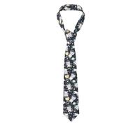 DNBCLEZK Fun Cat Astronaut Ties For Men,Personalized Print Wedding Formal Business Party Silk Mens Tie