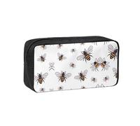 DNBCLEZK Funny Bees Simple Large-Capacity Pencil Case with Full Print,600d Oxford-Fabric,Durable Sturdy,Smooth Zipper, Pen Holder for School Office Travel