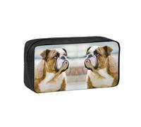 DNBCLEZK Funny English Dog Simple Large-Capacity Pencil Case with Full Print,600d Oxford-Fabric,Durable Sturdy,Smooth Zipper, Pen Holder for School Office Travel