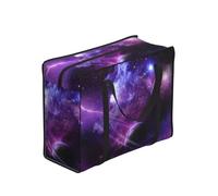 DNBCLEZK Galaxy Starry Space Purple Starry Large Tote Shopping Bag With Artistic Print,Water-Resistant Oxford-Fabric,Heavy Duty Carry Handles (28cm)