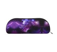 DNBCLEZK Galaxy Starry Space Purple Starry Leather Pencil Case for Girls Boys,Print Cute Personalised Pencil Case Stationery Storage Bags