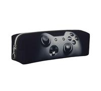 DNBCLEZK Gaming Controller Pattern Cute Leather Pencil Case,Premium Smooth Zipper Durable Metal Puller,Full-Print Designer Stationery Organizer for School Office