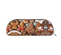 DNBCLEZK Gingerbread Cookies Leather Pencil Case for Girls Boys,Print Cute Personalised Pencil Case Stationery Storage Bags