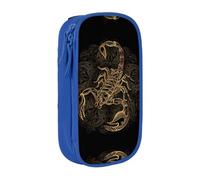 DNBCLEZK Gold Scorpion Double Layer Large Capacity Pencil Case,Print Polyester Oxford-Cloth Stationery Pouch with Multi Slots, Multi-Compartment Storage Bag