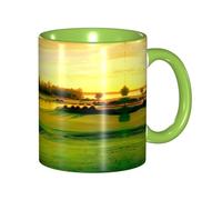 DNBCLEZK Golf Course Double Color Full Wrap Design Ceramic Mug,Coffee Cup with Smooth Gloss Finish, Heat-Resistant Safe, Ideal for Home, Office