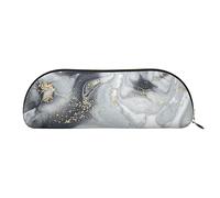 DNBCLEZK Grey Marble Stripe Leather Pencil Case for Girls Boys,Print Cute Personalised Pencil Case Stationery Storage Bags