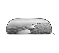 DNBCLEZK Grey Zen Stones Picture Leather Pencil Case for Girls Boys,Print Cute Personalised Pencil Case Stationery Storage Bags