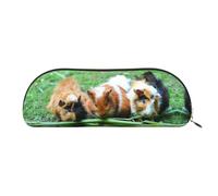DNBCLEZK Guinea Pig Leather Pencil Case for Girls Boys,Print Cute Personalised Pencil Case Stationery Storage Bags