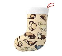 DNBCLEZK Hairy Ferret Christmas Stocking Large Santa Stocking, 17.7" Personalised Print Plush Xmas Decoration Stockings Ornaments