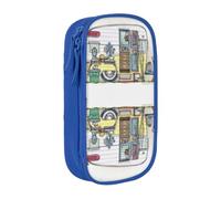 DNBCLEZK Happy Campers Double Layer Large Capacity Pencil Case,Print Polyester Oxford-Cloth Stationery Pouch with Multi Slots, Multi-Compartment Storage Bag
