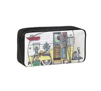 DNBCLEZK Happy Campers Simple Large-Capacity Pencil Case with Full Print,600d Oxford-Fabric,Durable Sturdy,Smooth Zipper, Pen Holder for School Office Travel