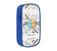 DNBCLEZK Human Brain Double Layer Large Capacity Pencil Case,Print Polyester Oxford-Cloth Stationery Pouch with Multi Slots, Multi-Compartment Storage Bag