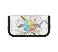 DNBCLEZK Human Brain Large Cute Canvas Pencil Case for Girls Boys,Print Personalised Pencil Case Stationery Storage Bags