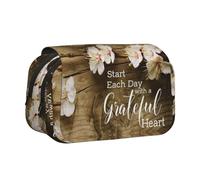 DNBCLEZK Inspirational Quotes Double Layer Flip-Top Pencil Case,Large Capacity 50 Pens Organizer, Durable Polyester Stationery Holder for School, Art Travel (All-Over Print)