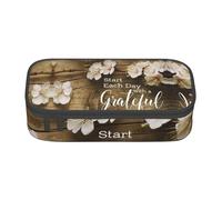 DNBCLEZK Inspirational Quotes Large Canvas Pencil Case with Compartments for Girls Boys,Personalised Printed Stationery Storage Case