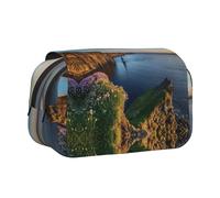 DNBCLEZK Ireland Outdoors County Clare The Cliffs Double Layer Flip-Top Pencil Case,Large Capacity 50 Pens Organizer, Durable Polyester Stationery Holder for School, Art Travel (All-Over Print)