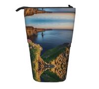 DNBCLEZK Ireland Outdoors County Clare The Cliffs Expandable Pencil Case,Oxford-Fabric Telescopic Pencil Pouch with Zipper, Portable Multifunctional Stationery Bag