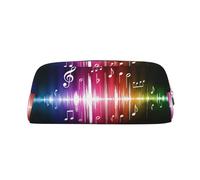 DNBCLEZK Jumping Musical Notes Customizable Leather Zipper Pencil Case, Full-Print Design School and Office Stationery Holder (Personalized Pattern)
