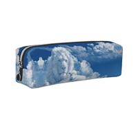 DNBCLEZK Lamb with A Lion On The Clouds Cute Leather Pencil Case,Premium Smooth Zipper Durable Metal Puller,Full-Print Designer Stationery Organizer for School Office