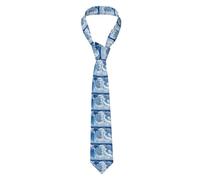 DNBCLEZK Lamb With A Lion On The Clouds Ties For Men,Personalized Print Wedding Formal Business Party Silk Mens Tie