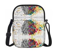 DNBCLEZK Left And Right Brain Advantage Cute Printed Oxford-Cloth Crossbody Bag For Women Men,Water Resistant Sling Shoulder Bag With Zipper,Casual Daypack