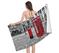 DNBCLEZK London Red Telephone Booth Microfiber Absorbent Bath Towel, Super Soft Quick-Dry Beach Towel With Vibrant Print,Lightweight Compact For Travel Swimming Gym Picnic Camping
