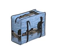 DNBCLEZK Loon Birds Large Tote Shopping Bag With Artistic Print,Water-Resistant Oxford-Fabric,Heavy Duty Carry Handles (28cm)