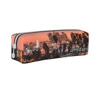 DNBCLEZK Los Angeles Palm Trees Cute Personalised Leather Pencil Case for Girls Boys,Print Stationery Storage Pencil Case