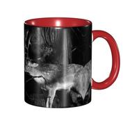 DNBCLEZK Lovely Deer Couple Double Color Full Wrap Design Ceramic Mug,Coffee Cup with Smooth Gloss Finish, Heat-Resistant Safe, Ideal for Home, Office