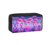 DNBCLEZK Magic Mushroom Simple Large-Capacity Pencil Case with Full Print,600d Oxford-Fabric,Durable Sturdy,Smooth Zipper, Pen Holder for School Office Travel