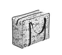 DNBCLEZK Monochrome Sketch Style Gaming Large Tote Shopping Bag With Artistic Print,Water-Resistant Oxford-Fabric,Heavy Duty Carry Handles (28cm)