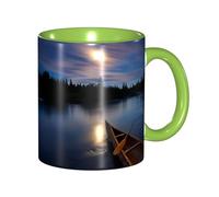 DNBCLEZK Moonlit River Double Color Full Wrap Design Ceramic Mug,Coffee Cup with Smooth Gloss Finish, Heat-Resistant Safe, Ideal for Home, Office