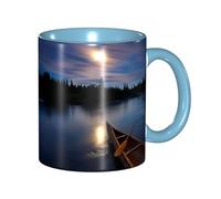 DNBCLEZK Moonlit River Double Color Full Wrap Design Ceramic Mug,Coffee Cup with Smooth Gloss Finish, Heat-Resistant Safe, Ideal for Home, Office