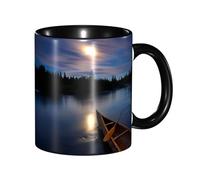 DNBCLEZK Moonlit River Double Color Full Wrap Design Ceramic Mug,Coffee Cup with Smooth Gloss Finish, Heat-Resistant Safe, Ideal for Home, Office