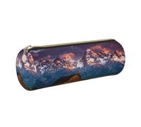 DNBCLEZK National Park Cylinder Leather Pencil Case, Multifunctional Full Print Cross Grain PVC Pen Pouch,Lightweight Portable Stationery Bag