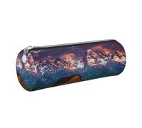 DNBCLEZK National Park Cylinder Leather Pencil Case, Multifunctional Full Print Cross Grain PVC Pen Pouch,Lightweight Portable Stationery Bag