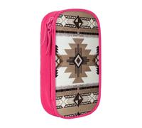 DNBCLEZK Native American Double Layer Large Capacity Pencil Case,Print Polyester Oxford-Cloth Stationery Pouch with Multi Slots, Multi-Compartment Storage Bag