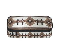 DNBCLEZK Native American Large Capacity Pencil Case with Compartments,Oxford-Fabric Pen Pouch with Multi-Pocket Zipper, Aesthetic Printed Stationery Bag