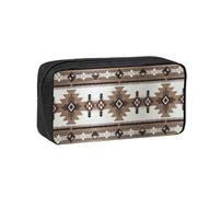 DNBCLEZK Native American Simple Large-Capacity Pencil Case with Full Print,600d Oxford-Fabric,Durable Sturdy,Smooth Zipper, Pen Holder for School Office Travel