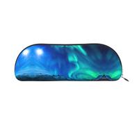 DNBCLEZK Northern Lights Leather Pencil Case for Girls Boys,Print Cute Personalised Pencil Case Stationery Storage Bags