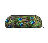 DNBCLEZK Peacock'S Feather Leather Pencil Case for Girls Boys,Print Cute Personalised Pencil Case Stationery Storage Bags