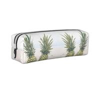 DNBCLEZK Pineapple Painting Cute Personalised Leather Pencil Case for Girls Boys,Print Stationery Storage Pencil Case