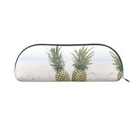 DNBCLEZK Pineapple Painting Leather Pencil Case for Girls Boys,Print Cute Personalised Pencil Case Stationery Storage Bags