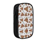 DNBCLEZK Pizza Pattern Double Layer Large Capacity Pencil Case,Print Polyester Oxford-Cloth Stationery Pouch with Multi Slots, Multi-Compartment Storage Bag