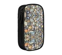 DNBCLEZK Pretty Stones Double Layer Large Capacity Pencil Case,Print Polyester Oxford-Cloth Stationery Pouch with Multi Slots, Multi-Compartment Storage Bag